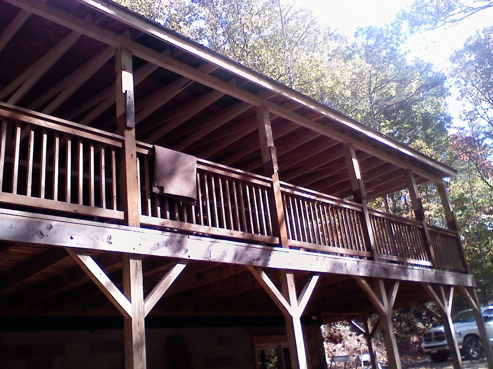 Timber framing under a new elevated porch and deck — Roof Leak Repair in Saint Ansgar by Roofing Brothers